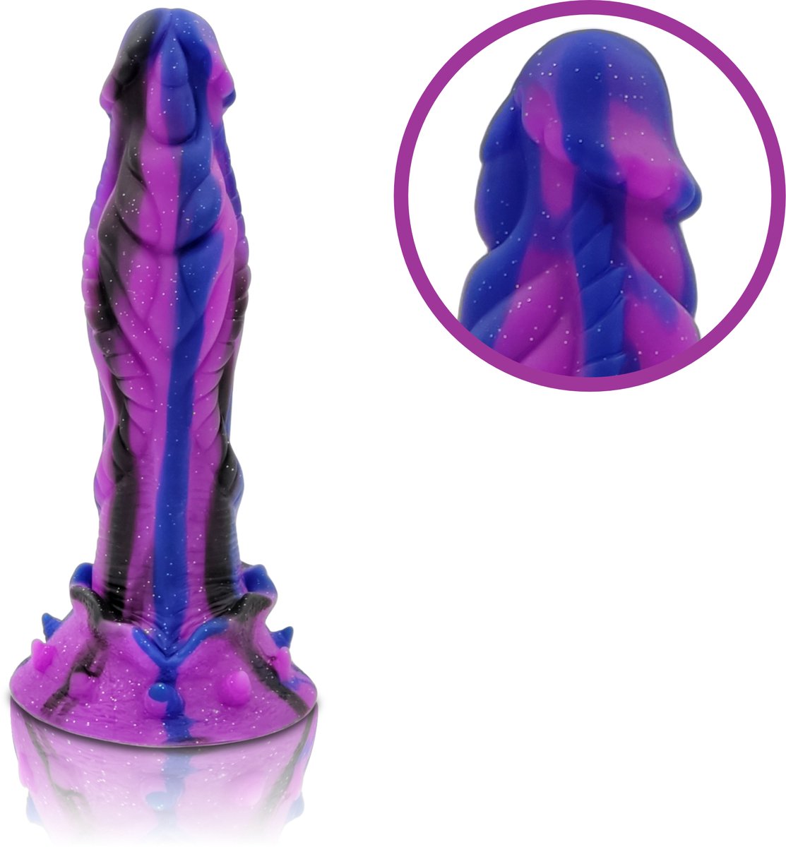 JustFun Fantasy Dildo - 25 CM - Met Zuignap - Sex Toys voor Mannen & Vrouwen - Monster Anal Plug XXL - Mystic Beast Paars