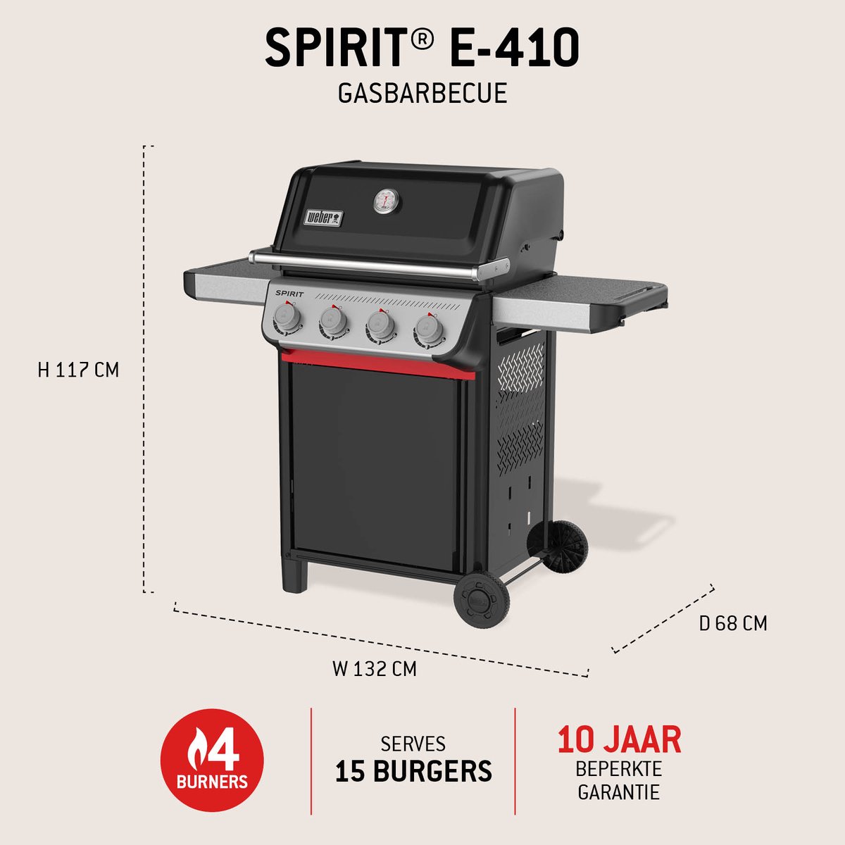 BBQ WEBER 1500890 SPIRIT E-410 LP BLK BE/LU - afbeelding 2
