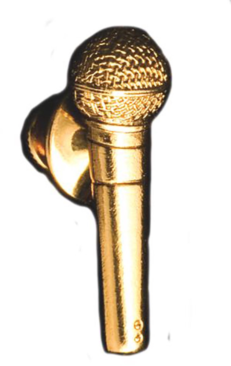 Music Gifts - Speldje microfoon verguld