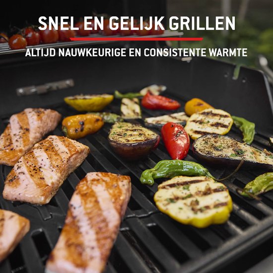 Weber Spirit E-410 - Gasbarbecue - Zwart - 4 Branders met 8,2 kW vermogen - Porselein geëmailleerde gietijzeren grillrooster - 2 Zijtafels - 2 Duurzame wielen - Kast met deur