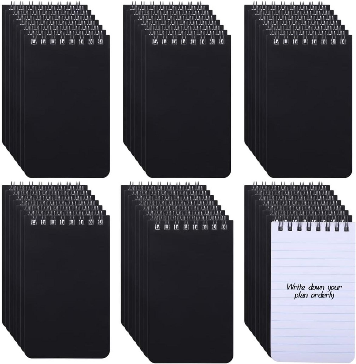50 Stuks Mini Notitieboekjes Zwart - Compact Pocket Agenda voor Notities en Ideeën