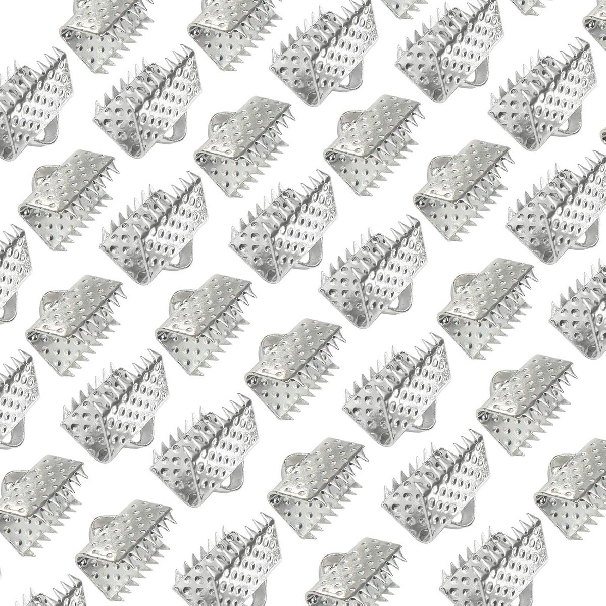 100 Stuks Lintklemmen Zilverkleurig Koordklemmen voor Sieraden Maken DIY Accessoires