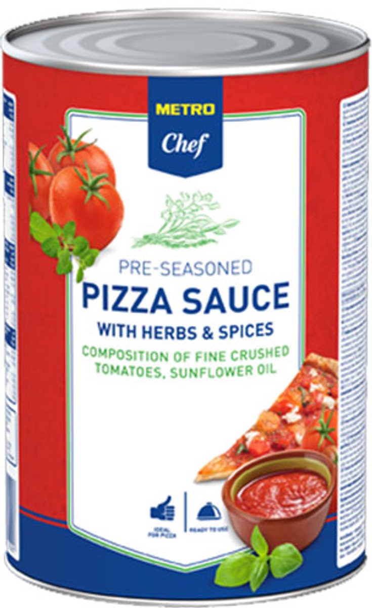 Metro Chef Pizza Saus met kruiden 4,1 kg