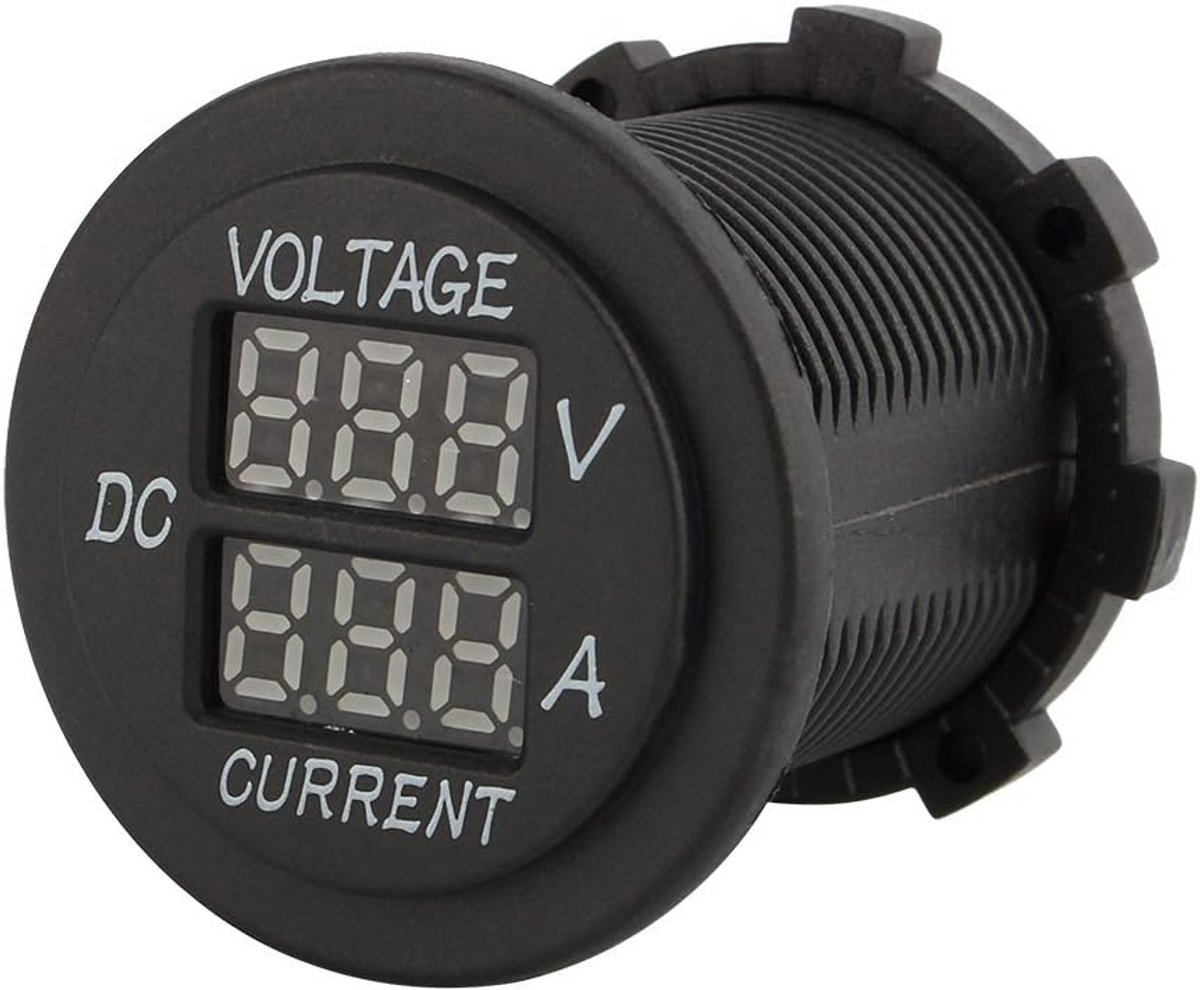 Digitale Dubbele LED Voltmeter en Ampèremeter voor 12V/24V Voertuigen
