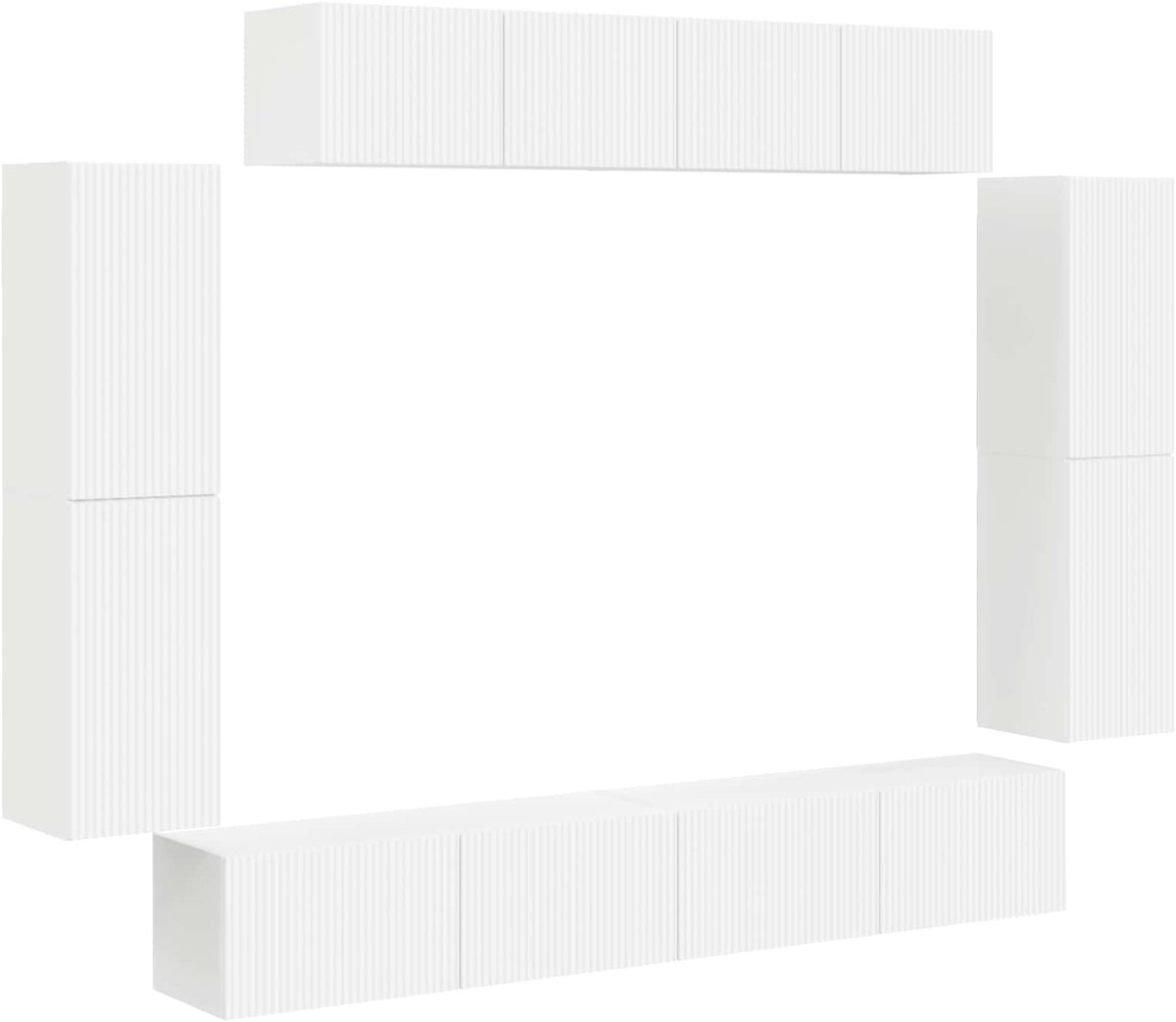 vidaXL - TV - Kast - 8 - pcs - Wit