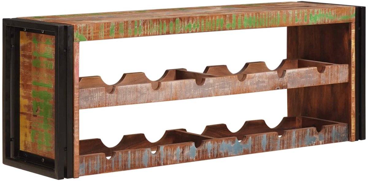 vidaXL - Wijnrek - Bruin - 120 - x - 45 - x - 33 - cm - Massief - hergebruikt - hout