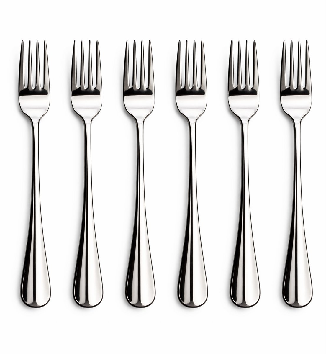 MC Nova - 6-delige tafelvork set - 18/10 RVS vorken - 20cm. - Hoogglans - Vaatwasserbestendig - Luxe Bestekset - Duurzaam