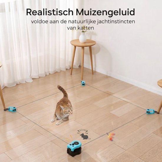 Interactief Kattenspeelgoed Binnen – Automatisch Bewegend Katten Speeltje – Jacht Speelgoed voor Kat – Training & Anti-Verveling Cat Toy