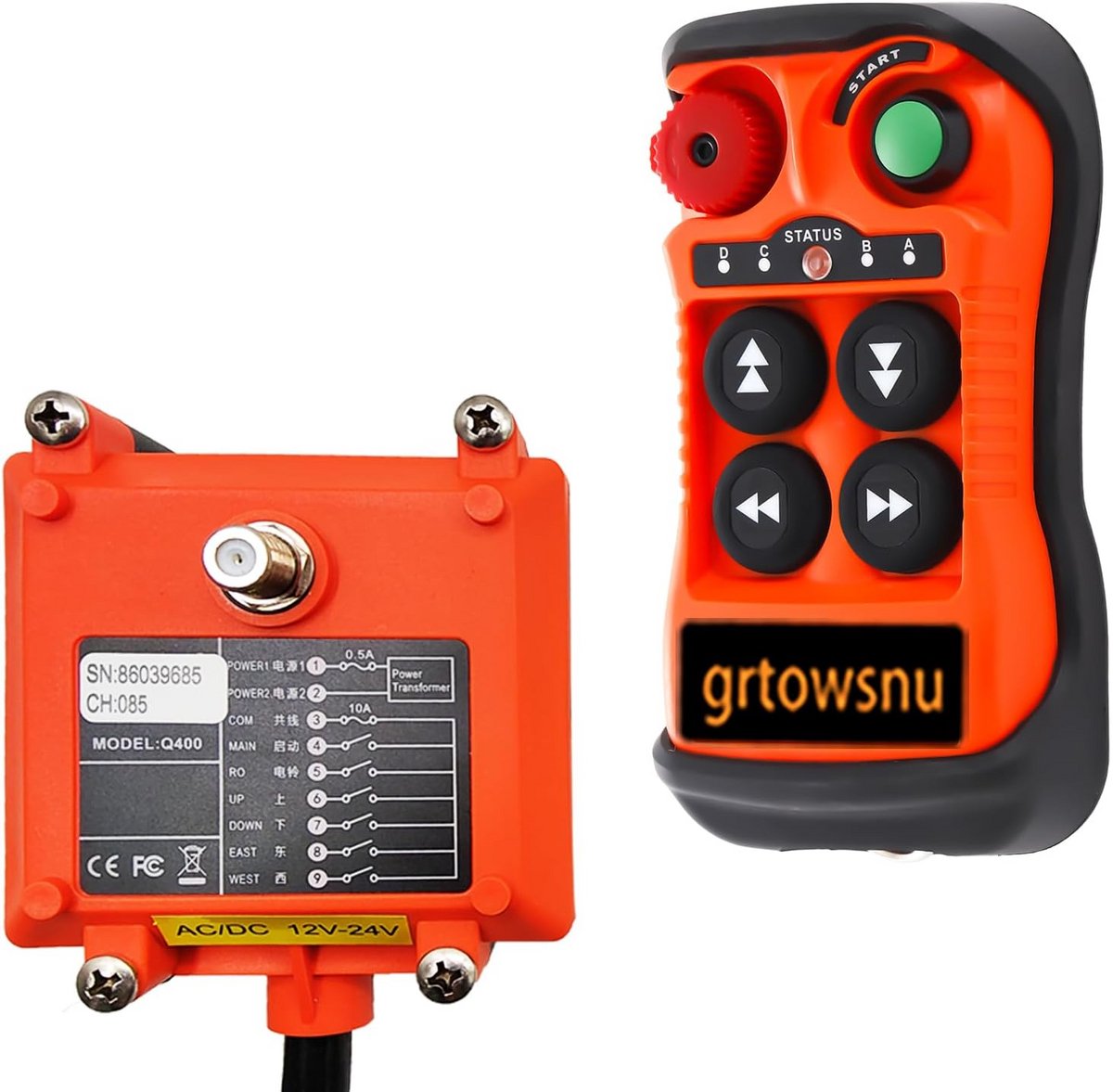 Draadloze 4-Tops Afstandsbediening voor Industriële Takel en Lier (220V AC)