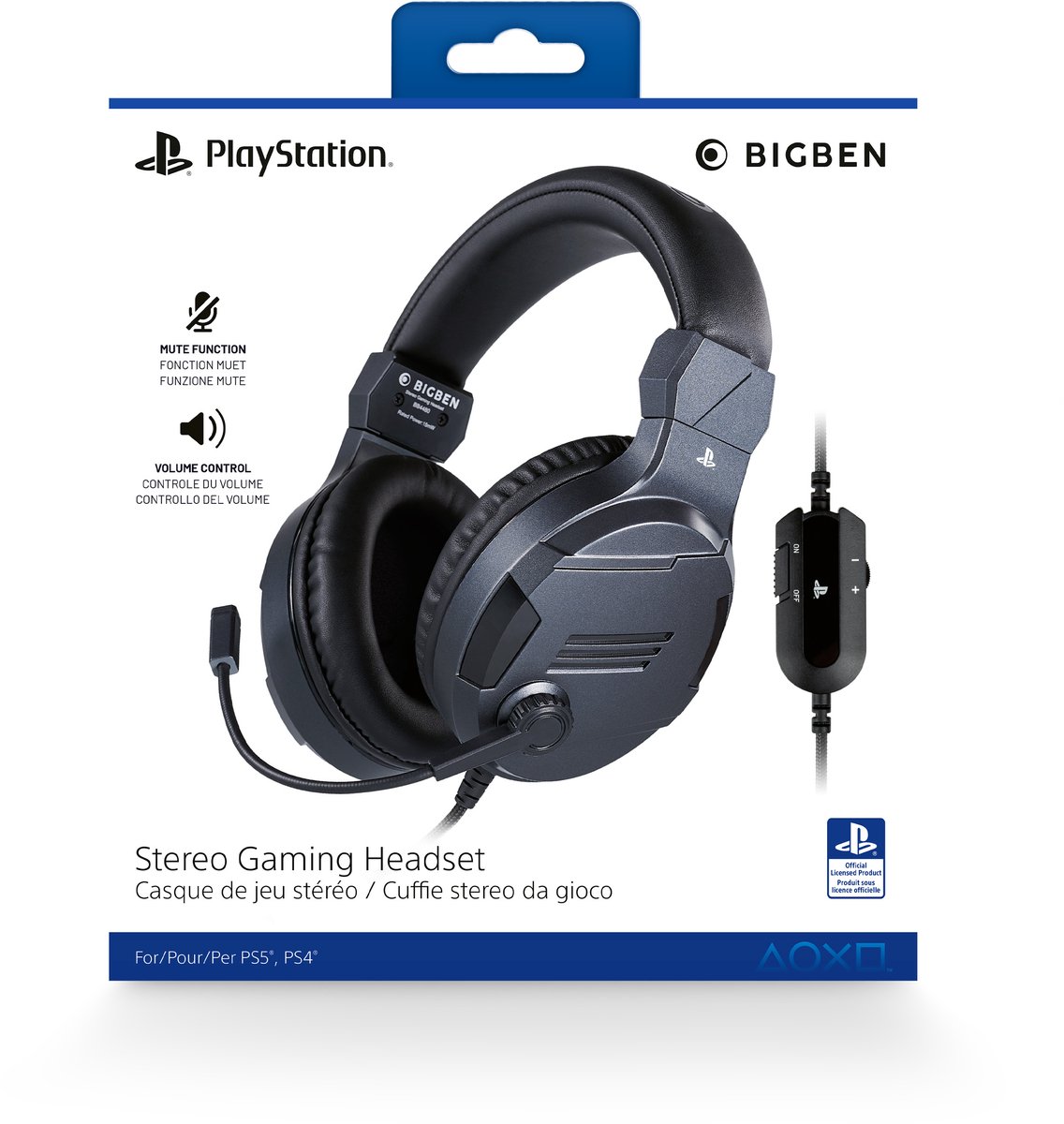 Bol.com Bigben Stereo Game Headset V3 - PS5 & PS4 - Titanium aanbieding