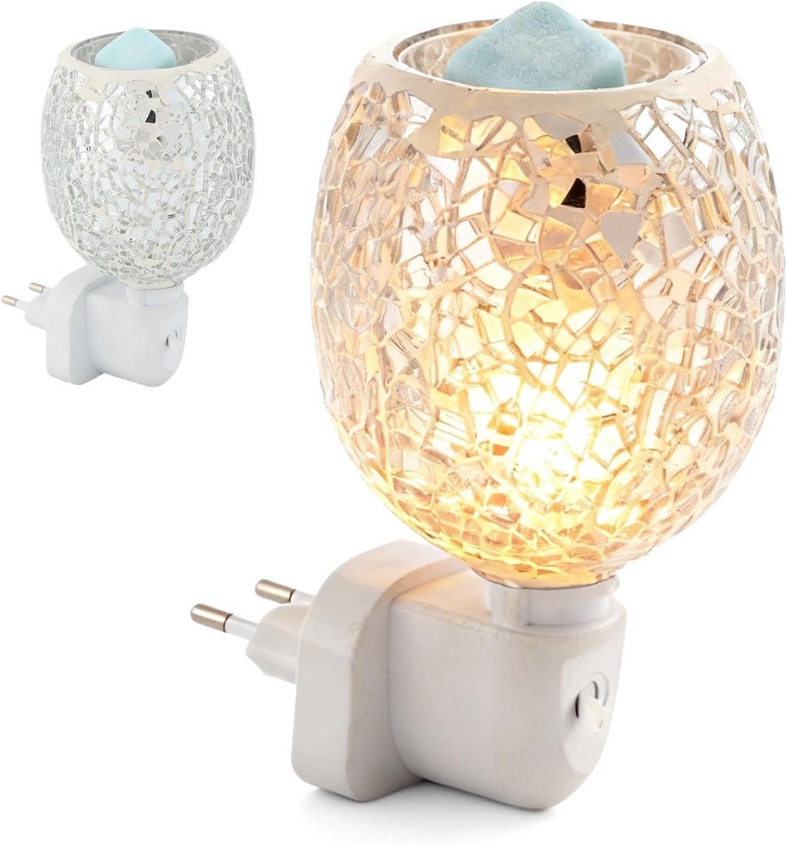 Elektrische Waxwarmer met 3D Glas Design voor Etherische Oliën en Geurwax