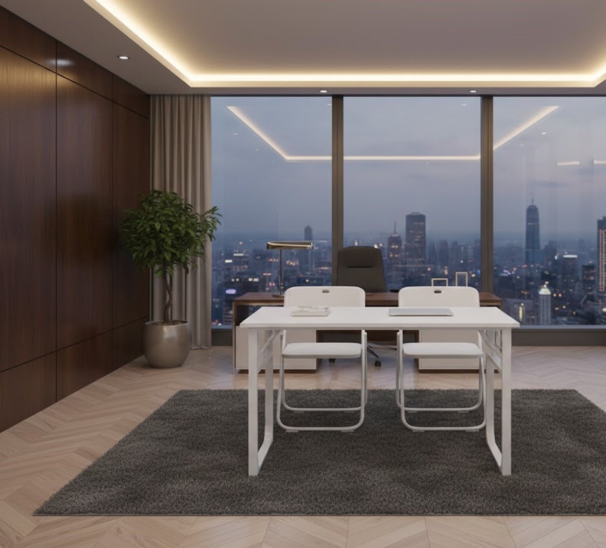 Luxe Opvouwbare Vergadertafel - Modern Kantoor- en Seminarbord, Mobiel Trainingsbord voor Kantoor, Seminar, Klaslokaal - Wit - Duurzaam Stalen Frame - Afneembare in 120-160cm Casa Serena