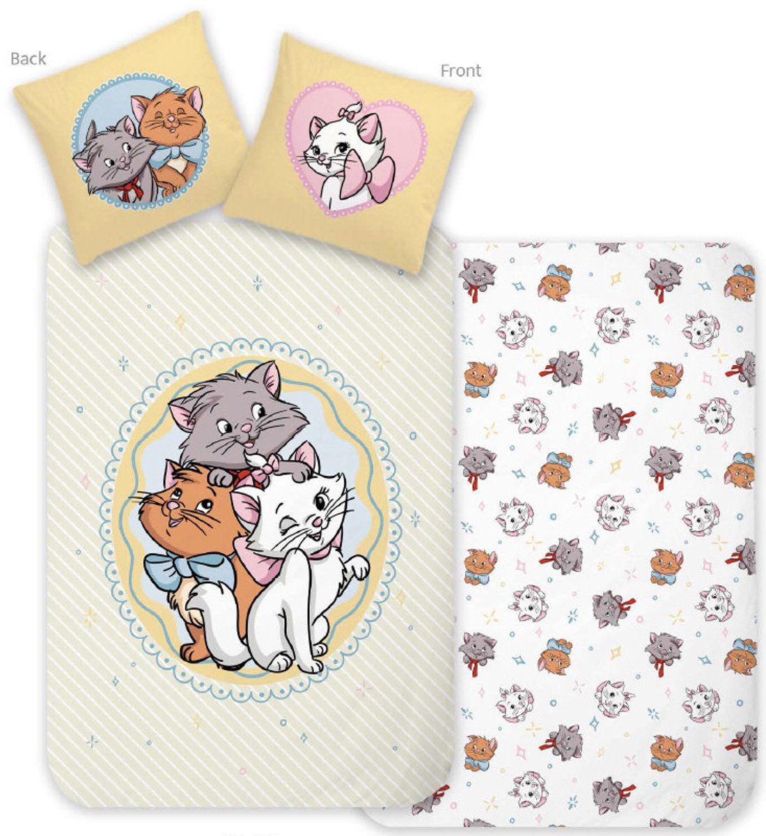 Disney Classics Cute Aristocats beddenset 140×200cm, 70×90 cm