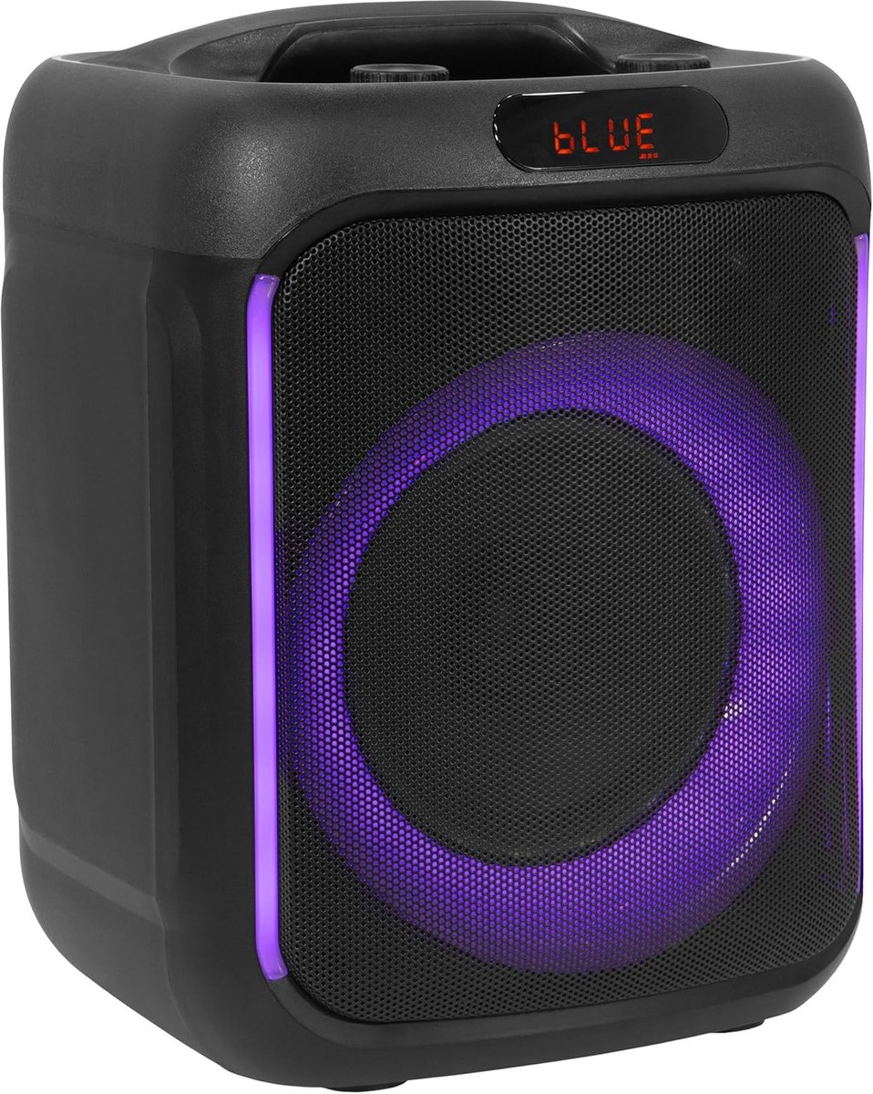 Draagbare Karaoke Luidspreker - Feest Speaker Bluetooth - Muziek Afspelen Buiten - Geïntegreerde LED Verlichting - 200 Watt - Zwart