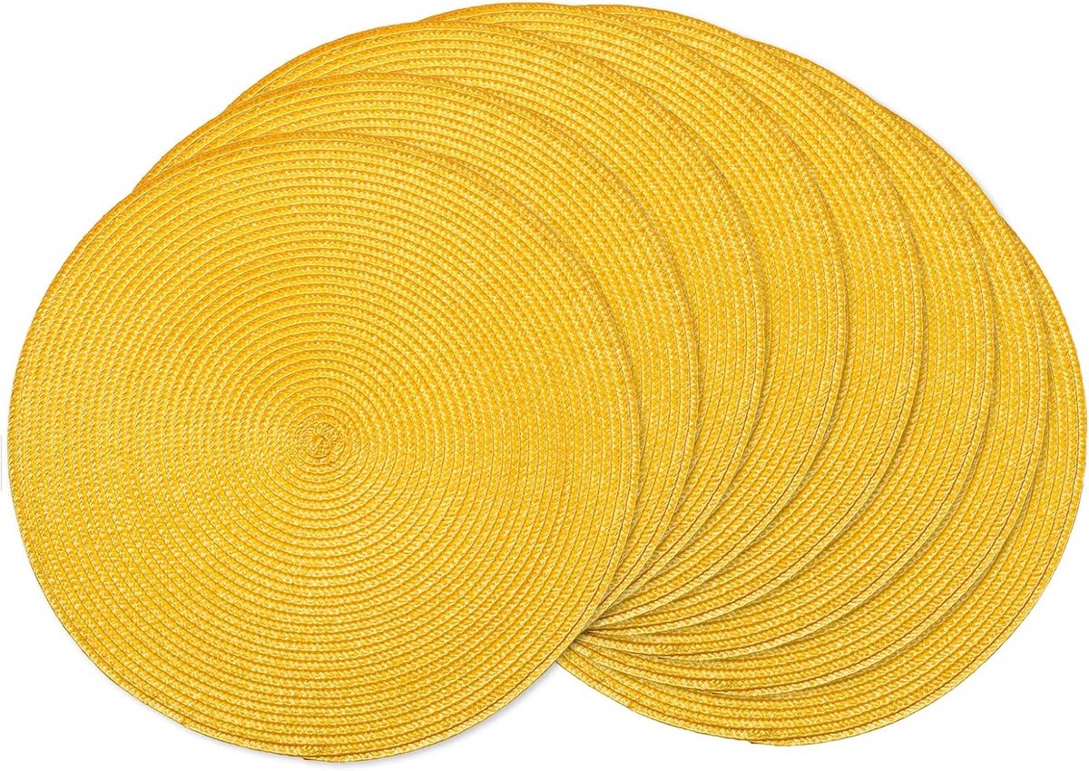 Ronde gevlochten placemats set van 8 - Natuurlijk geweven en hittebestendige tafelmatten