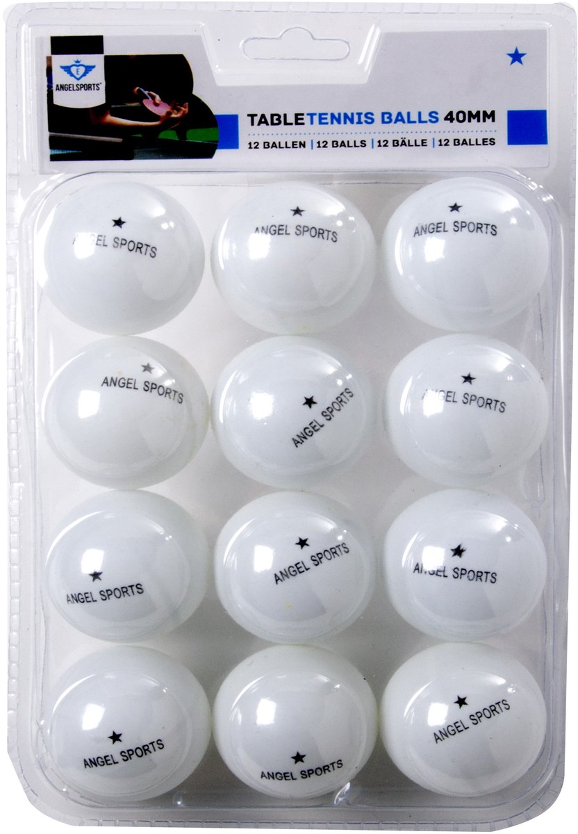 Tafeltennis Ballen 1 Ster – 12 Stuks Wit – Ø40 mm – Pingpong – Longfield