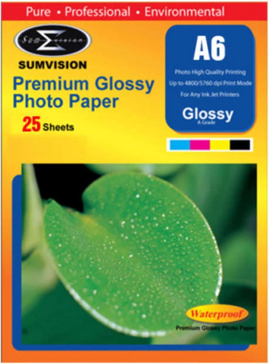 Hoogglans Fotopapier A6 - 25 Vellen - 135 gsm voor Inkjetprinters