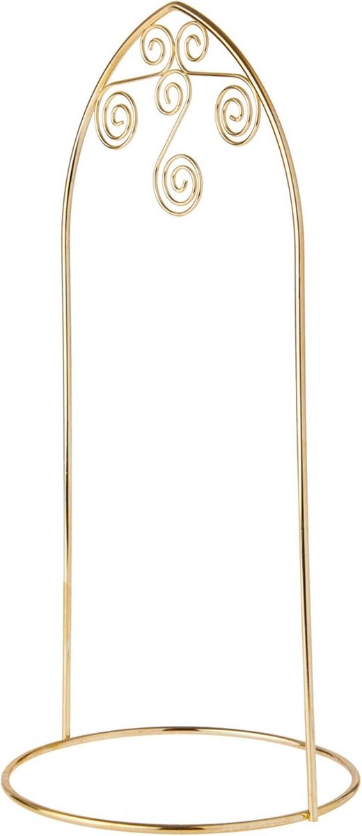 Set van 2 Sierlijke Goudkleurige Ornament Standaards Medium - 33 cm Hoog