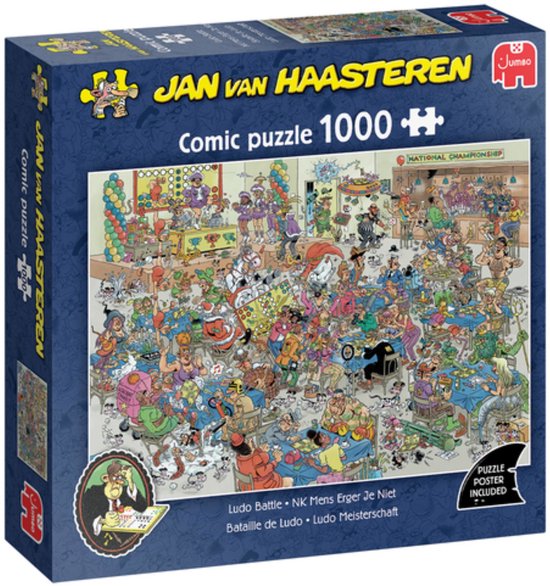Jan van Haasteren - NK Mens Erger Je Niet - 1000 stukjes puzzel - Legpuzzel