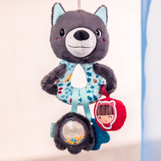Lilliputiens - Multi-Activiteiten Ringen Louis De Wolf - Rammelaar Welke Makkelijk Vast Te Grijpen Is Voor Kleine Handjes, Stimuleert Baby's Zintuigen Met Zijn Kleuren, Verschillende Geluiden En Texturen - Geschikt Vanaf 3 Maanden van Lilliputiens — afbeelding 4