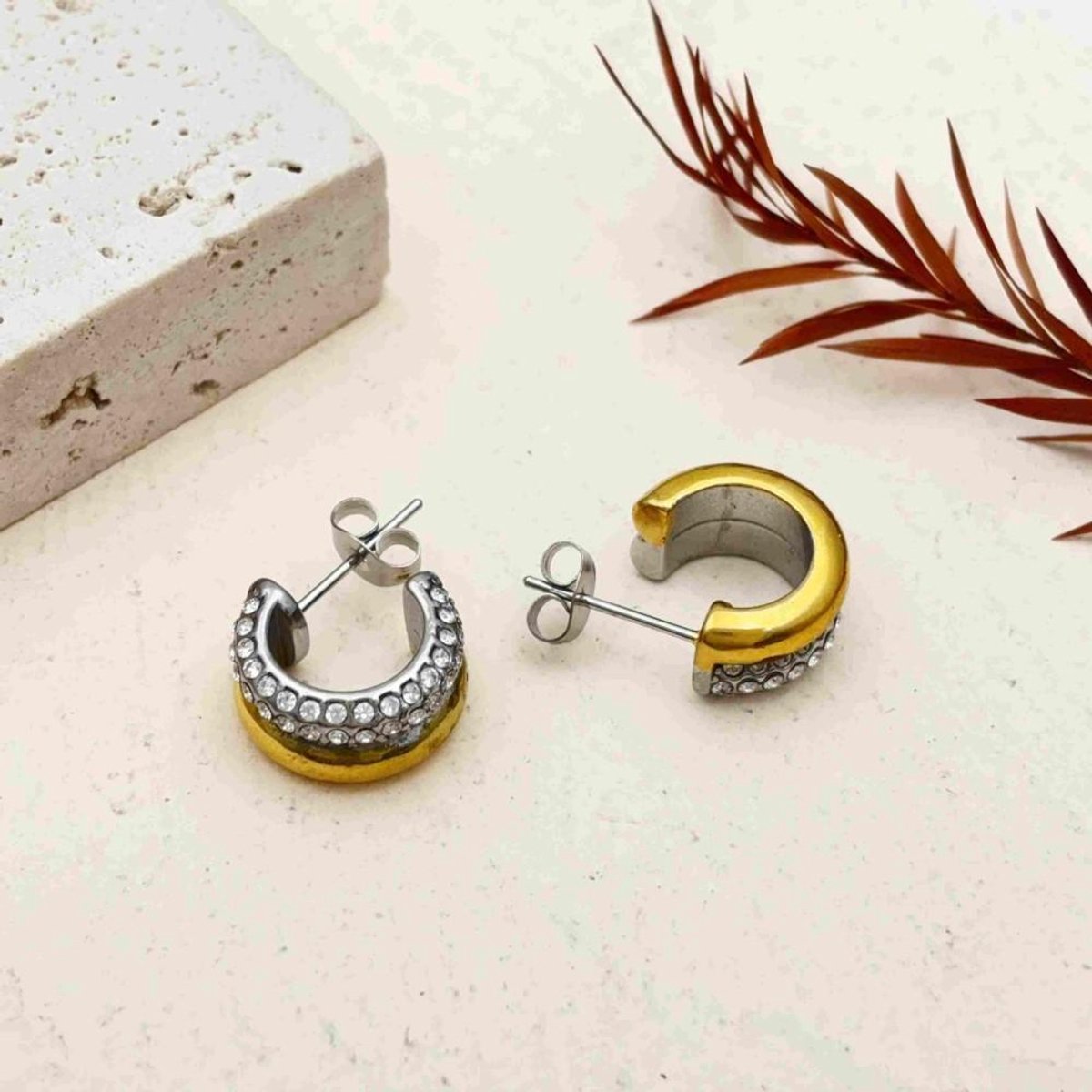 Oorbellen Si Amor Sieraden EW3492-D Roestvrij Staal Kleur Goud