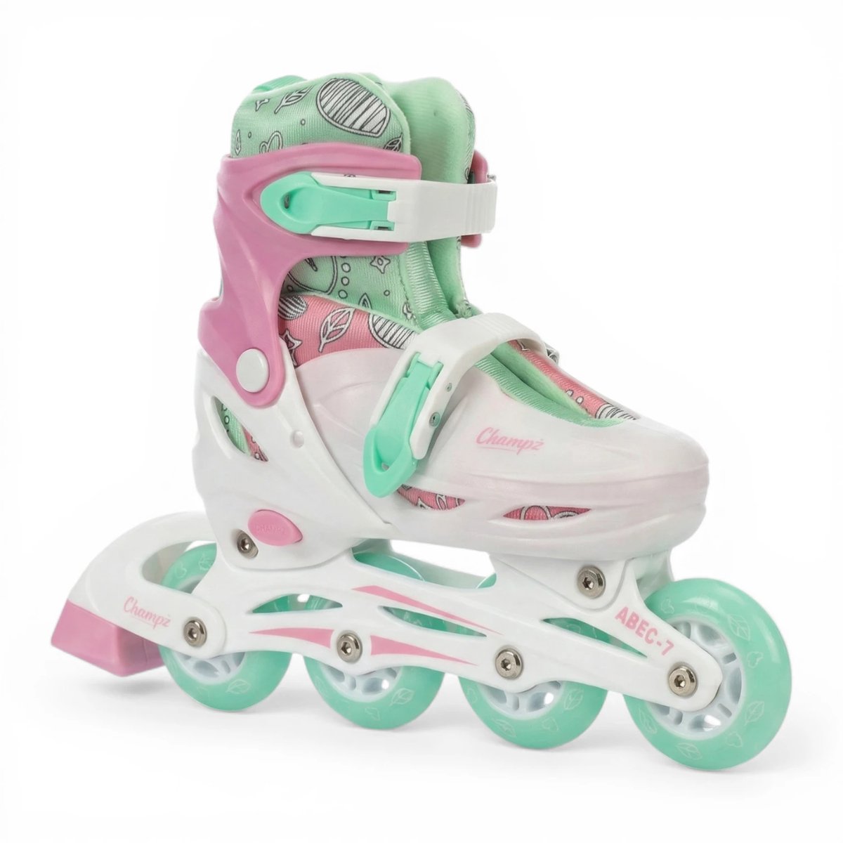 Champz Hardboot Inline Skates | Wit/Groen | Maat 34-37 | ABEC7 | Duurzaam en Stijlvol