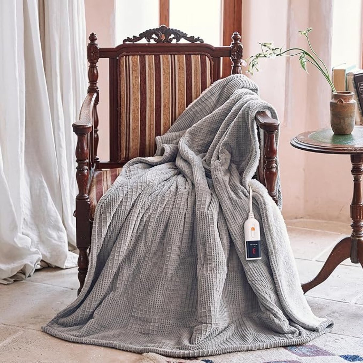 Zyrex® Elektrische Deken 2 Persoons Grijs 160x130 cm - afbeelding 3