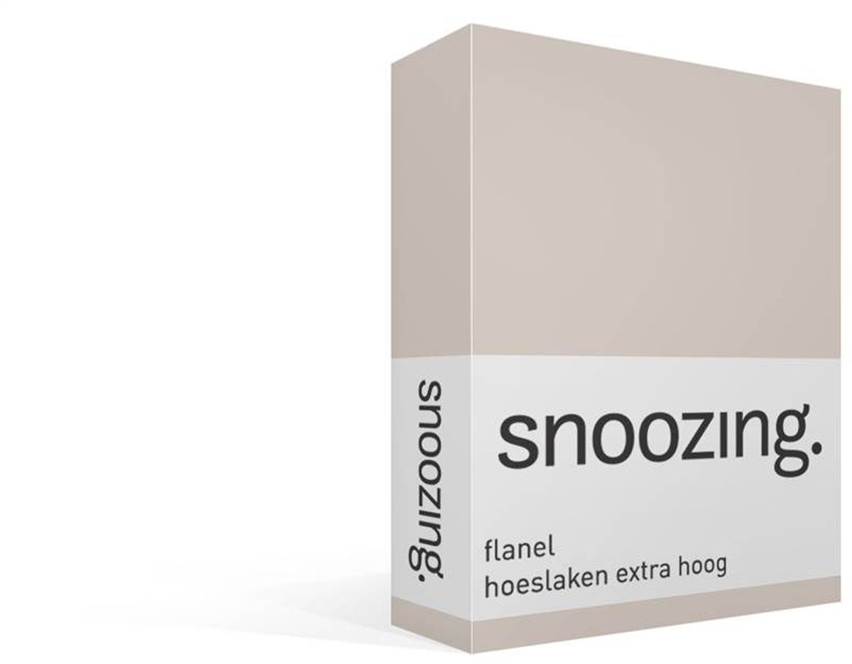 Snoozing flanel hoeslaken extra hoog - 70x200 cm - Eenpersoons - Zand