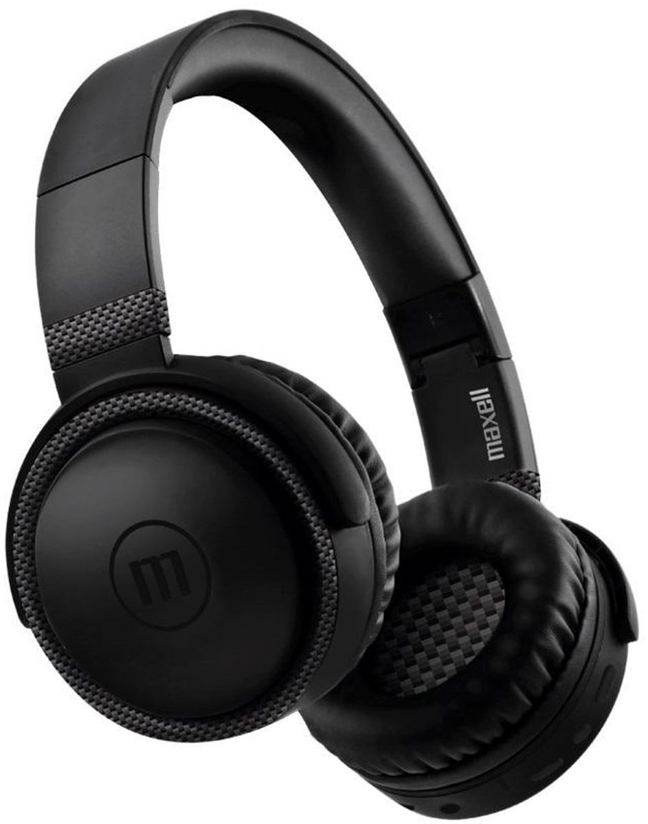 Maxell HP-BTB52 draadloze Bluetooth Koptelefoon / hoofdtelefoon - 40 mm drivers - Type-C snelladen - 3,5 mm jack - Microfoon - Verstelbare hoofdband [52046BK]