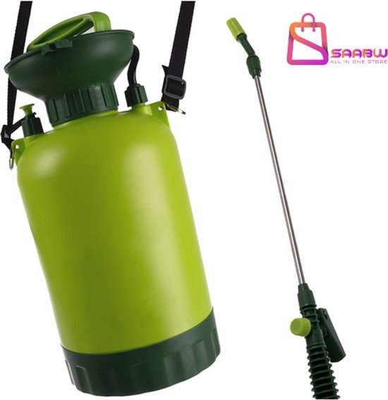Tuin Drukspuit 5L met Lange Lans en 150cm Slang - Handdruk Vernevelaar met Draagriem - drukspuit - Groen - 55776 van Merkloos	 — afbeelding 5