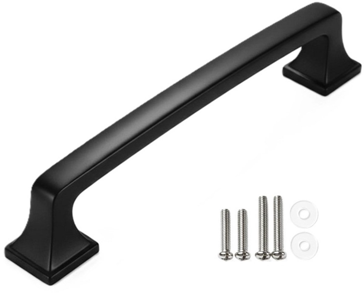 MSQDESIGN - Handgreep zwart 128mm - zwarte Meubelgreep voor deurjes - Meubelgrepen - Keukengreep zwart - Kastgrepen - Handgrepen keukenkastjes - Meubelgreep - Handgrepen voor deurtjes - handgreep keuken - Deurgreep - ladegreep - incl schroeven