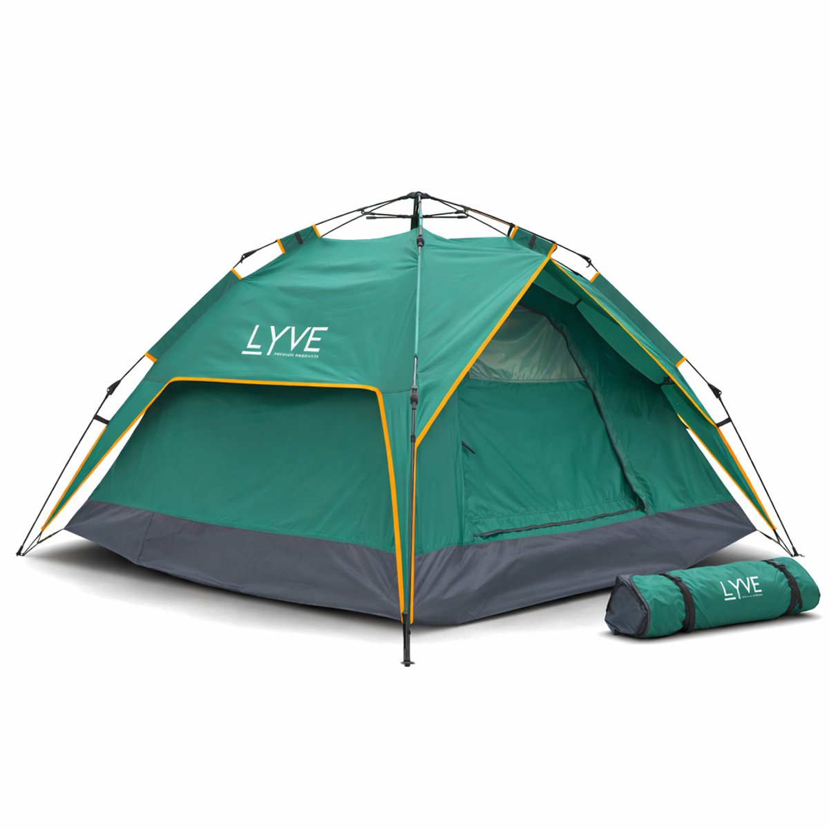 Lyve Pop-Up Tent - 3-Persoons XL - Verduisterend - 5000mm Waterdicht - 30s Opzetten & Afbreken - Groen – foto 2