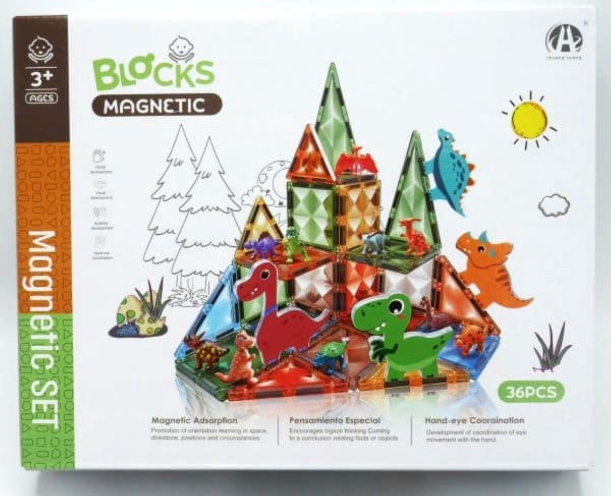 Blocks magnetics van dinosaurussen