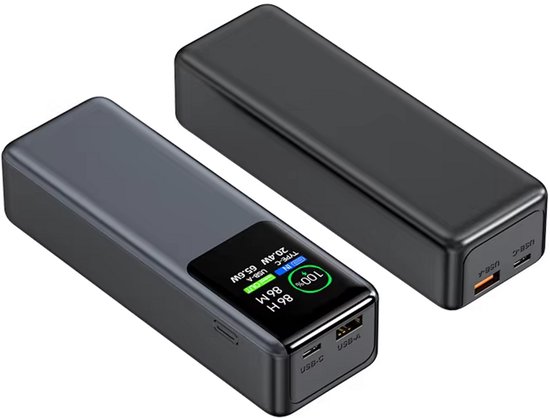 Visionnet Powerbank 30000mAh met Snellader en TFT - Visionnet E-Commerce - €44,95
