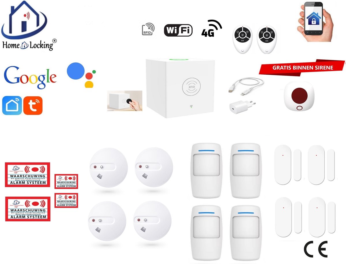 Draadloos beveiligingsbox werkt met wifi en met spraak gestuurde apps. ST01C-15