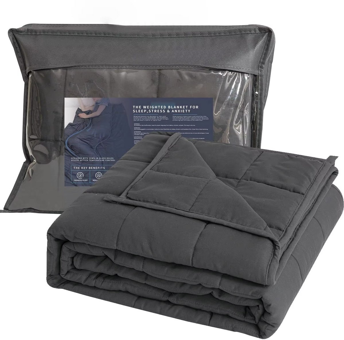 Verzwaringsdeken voor Volwassenen – Ontspanningsdeken voor Betere Nachtrust – Comfortabel Slaapdeken voor Rust & Ontspanning - Deken 150x200cm 8kg