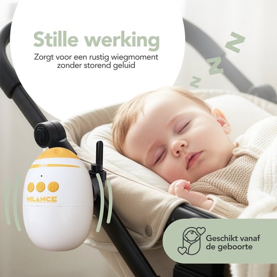 Baby Rocker voor Kinderwagens - Automatisch Wiegen - Oplaadbaar - Muziek en Bluetooth van Merkloos — afbeelding 4