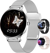 Montre connectée Bizoule Amor - AMOLED - Argent - Montre avec fonction appel - Podomètre - Cardiofréquencemètre - Moniteur de sommeil - Multisport - Compatible Android et iOS