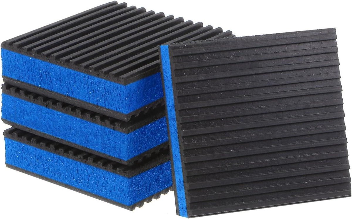 Allecto - Rubberen Anti Vibratie Pads - 3x3x7/8 Inch - EVA Schokabsorberende Voeten - Airconditioner Wasdroger HVAC Apparatuur - Antislip Vibratie Dempers - Geschikt voor alle modellen - Zwart 4 stks