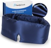 PurelyGoods® Zijden Slaapmasker - Oogmasker Slaap – 22 Momme 6A Moerbei Zijde – Verduisterend - Voor Vrouwen en Mannen – Donkerblauw