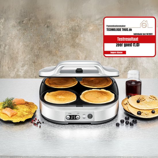 Zyrex® Pannenkoekenmaker - Pancake maker - Pannenkoek - Zilver - 32cm x 37cm x 13cm — afbeelding 4