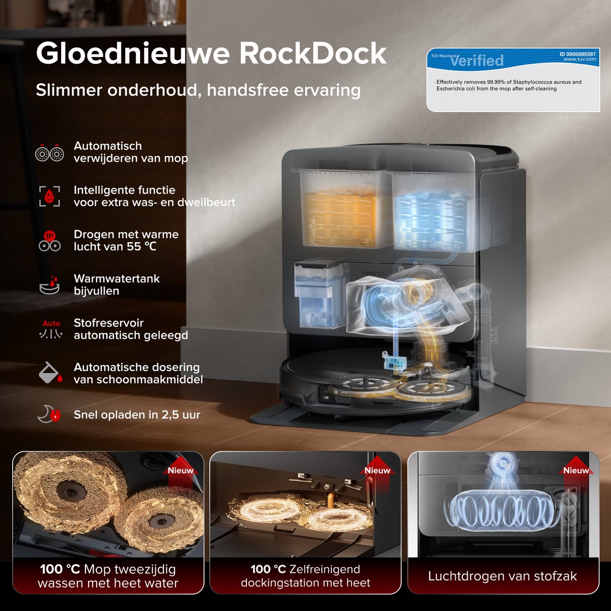Roborock Saros 20 Set–Robotstofzuiger Met Dweilfunctie–Digitale motor 36000Pa–AdaptiLift Chassis 3.0–Autonoom StarSight systeem 2.0–100℃ Warmwatermopwas–Zelfreinigend Station & Anti-Klit Borstels–Slimme spraakassistent-Saros 10R Upgrade — afbeelding 7