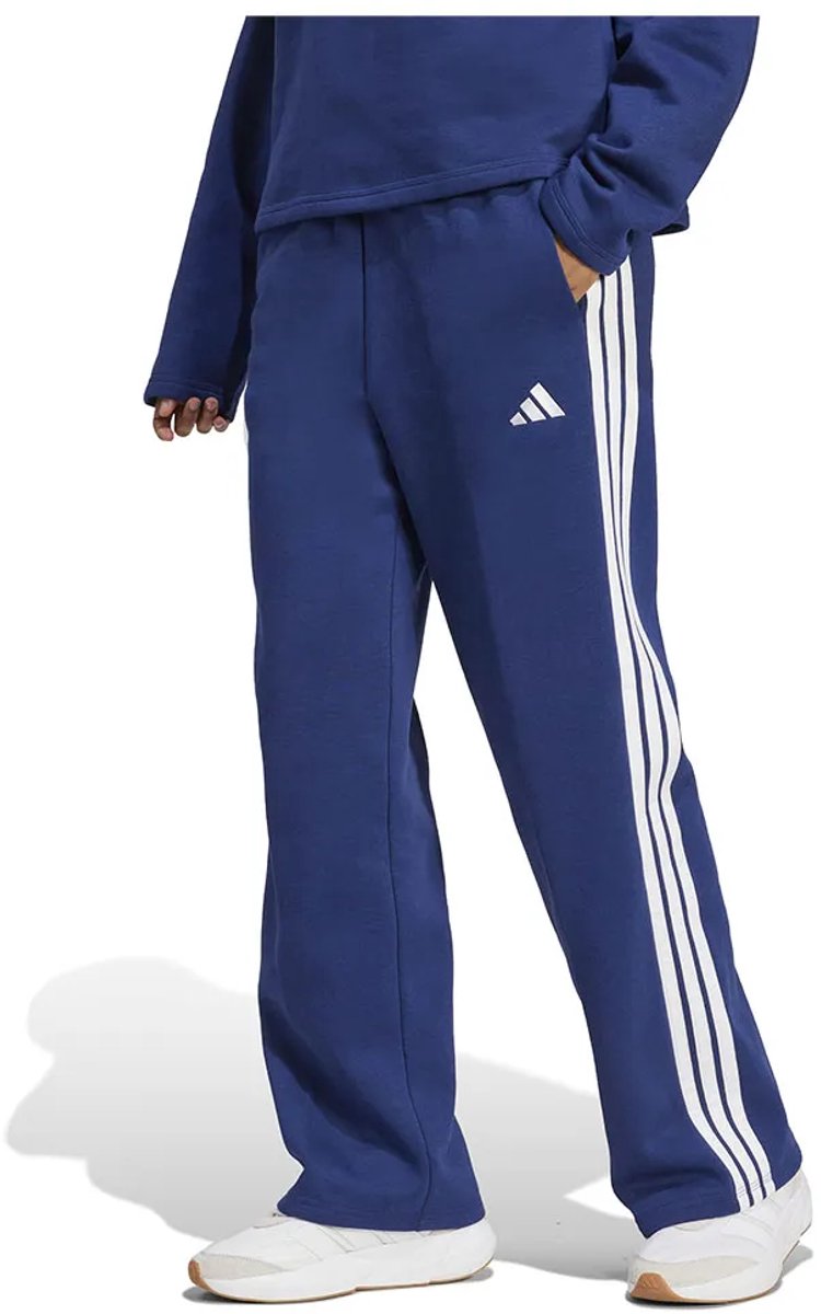 Adidas Essentials 3 Stripes Open-hem Fleece Joggers M Regular Vrouw Blauw
