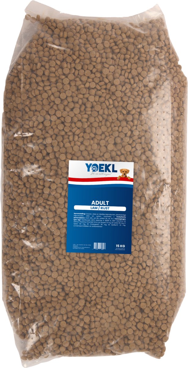 YOEKL Hondenvoer Lam/Rijst - 15KG - Adult Droogvoer - Hondenbrokken