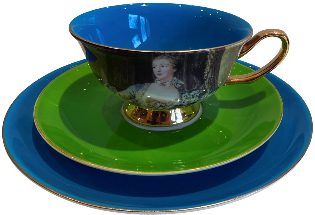 Kadoset theeservies Bone China Royal Duchess blauw