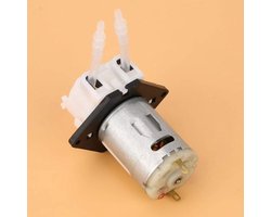 12V DC microdosering peristaltische pomp doseerkop zelfaanzuigende peristaltische vloeistofpomp (DIY) 2 * 4 buizen voor chemische analyse in het aquariumlaboratorium (wit)