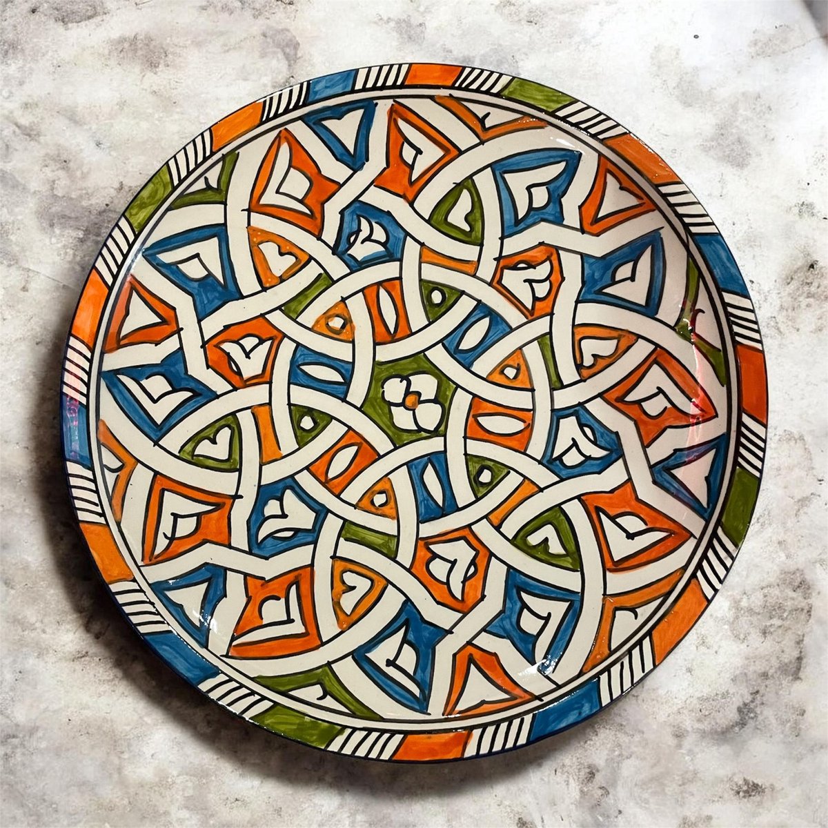Exclusief Marokkaans Artisanaal Bord uit Fez – Handgemaakt Keramiek & Luxe Decoratie - 1st