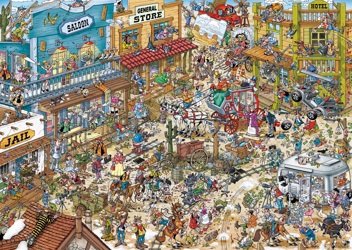 Ravensburger – Ray’s Comic Series: Movie Set 1 – Western – Cartoon Legpuzzel – 1000 Stukjes — afbeelding 2