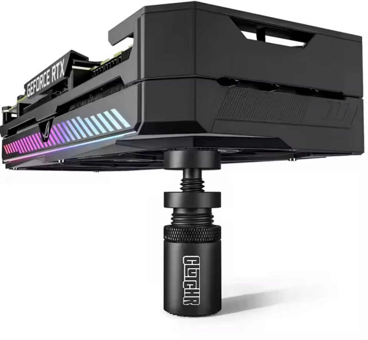 CLUTCHR - GPU Support – Magnetische Videokaart Houder – Anti GPU Sag – Universele GPU Brace – Aluminium – Verstelbaar – Zwart
