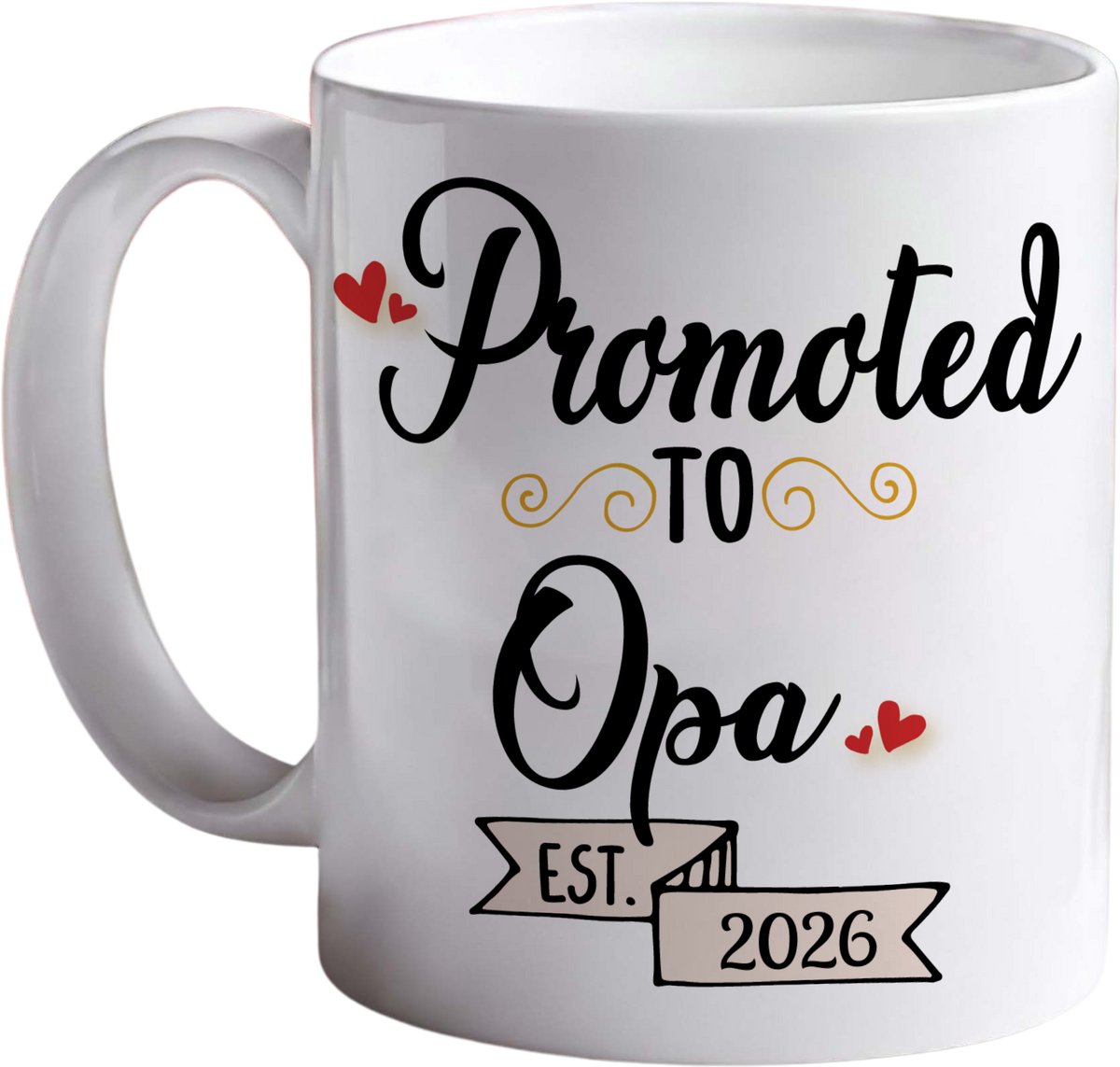 Promoted to Opa 2026 Mok – Cadeau voor Toekomstige Opa – Zwangerschap Aankondiging – Inclusief Cadeauverpakking – Perfect voor Koffie of Thee – 350ml